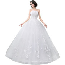 XQX002 Wholesale Cheap Sexy Plus size Wedding Dress Bridal Gown Sequins Tulle Ruffles Strapless Muslim Ball Gown Wedding Dress